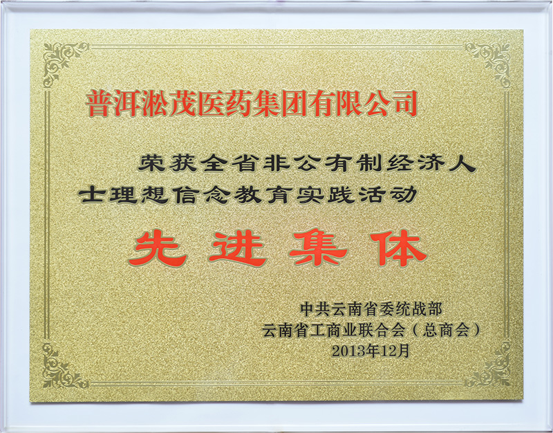 2013年—云南省非公有制經濟人士理想信念教育實踐活動 先進集體